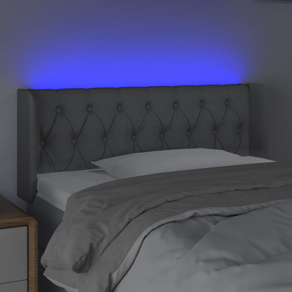 LED uzglavlje svjetlosivo 93x16x78/88 cm od tkanine
