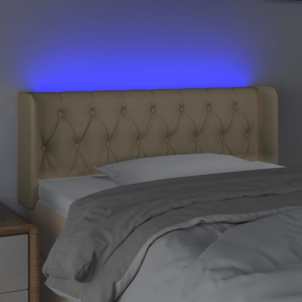 LED uzglavlje krem 93x16x78/88 cm od tkanine