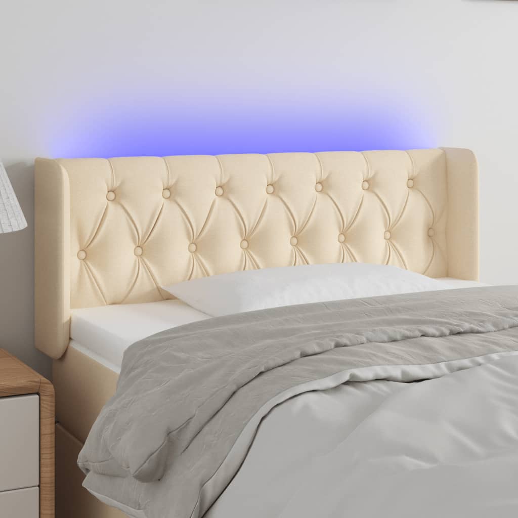 LED uzglavlje krem 93x16x78/88 cm od tkanine