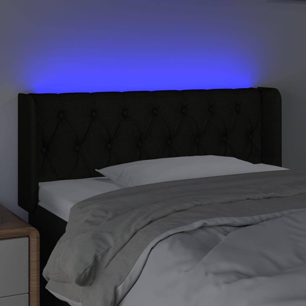 LED uzglavlje crno 103x16x78/88 cm od tkanine