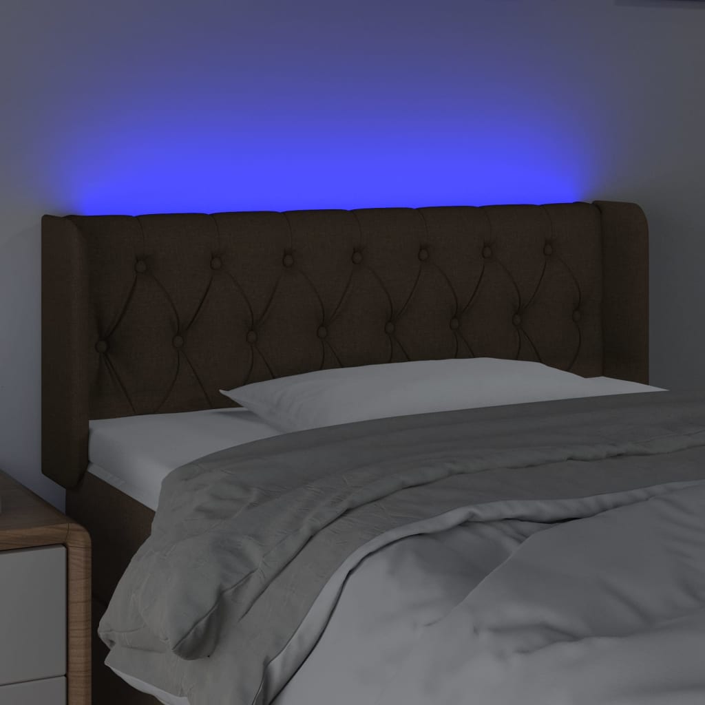 LED Uzglavlje tamnosmeđe 103x16x78/88 cm od tkanine