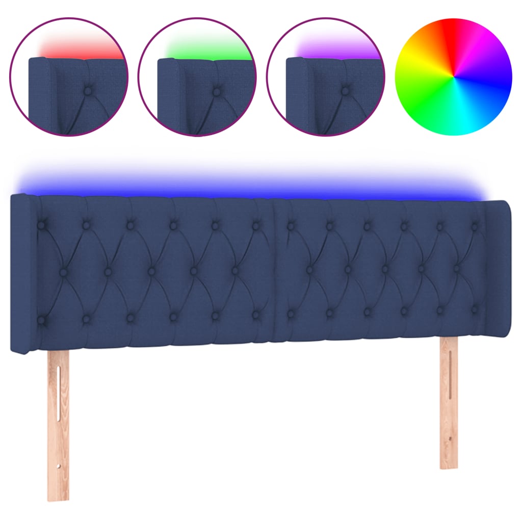 LED uzglavlje plavo 163x16x78/88 cm od tkanine