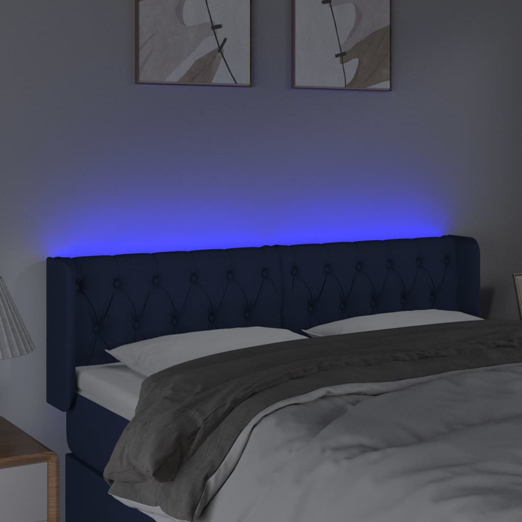 LED uzglavlje plavo 163x16x78/88 cm od tkanine
