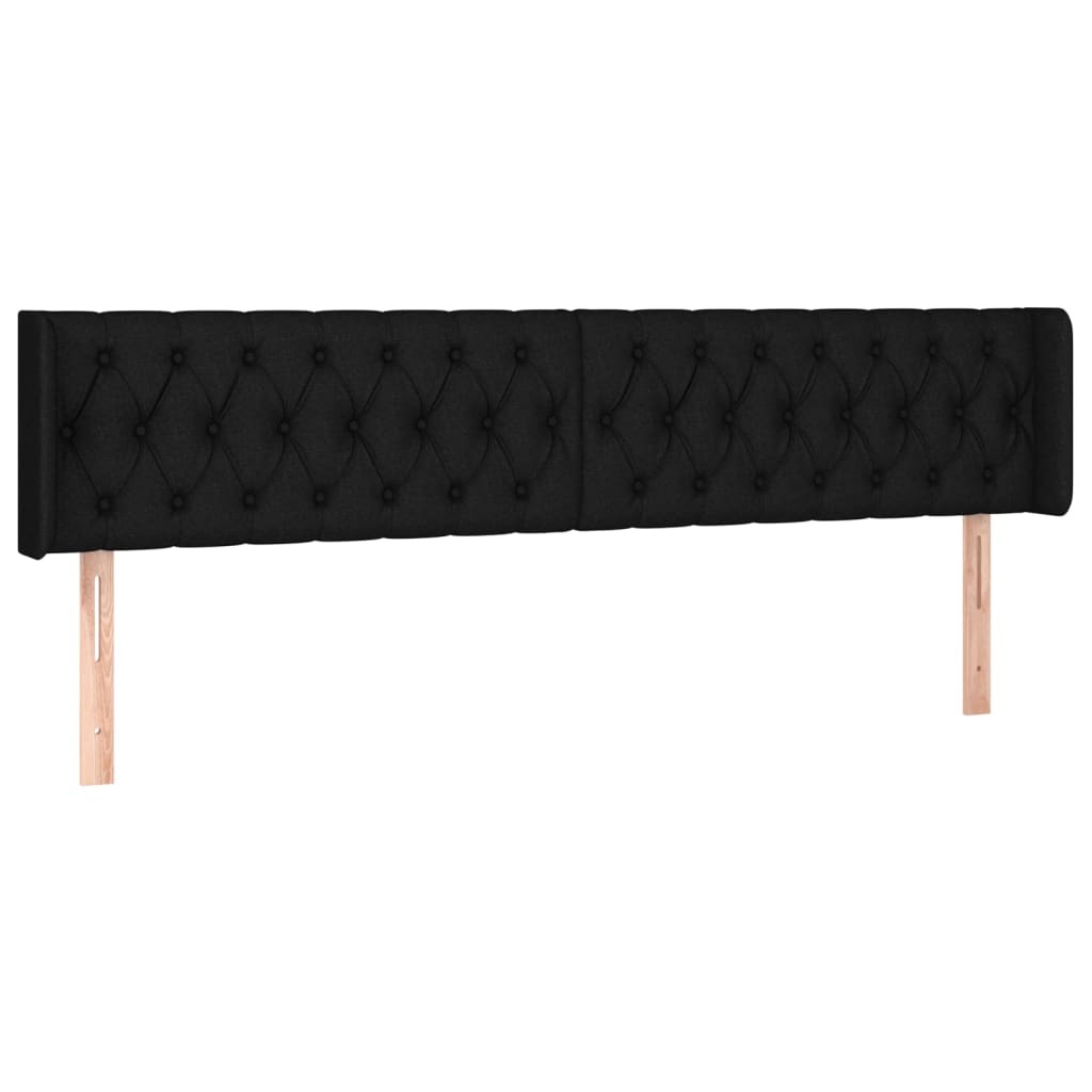LED uzglavlje crno 183x16x78/88 cm od tkanine
