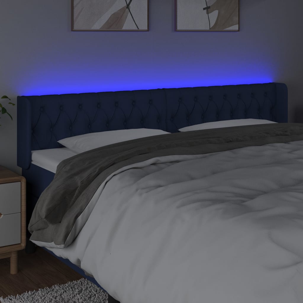 LED uzglavlje plavo 183x16x78/88 cm od tkanine