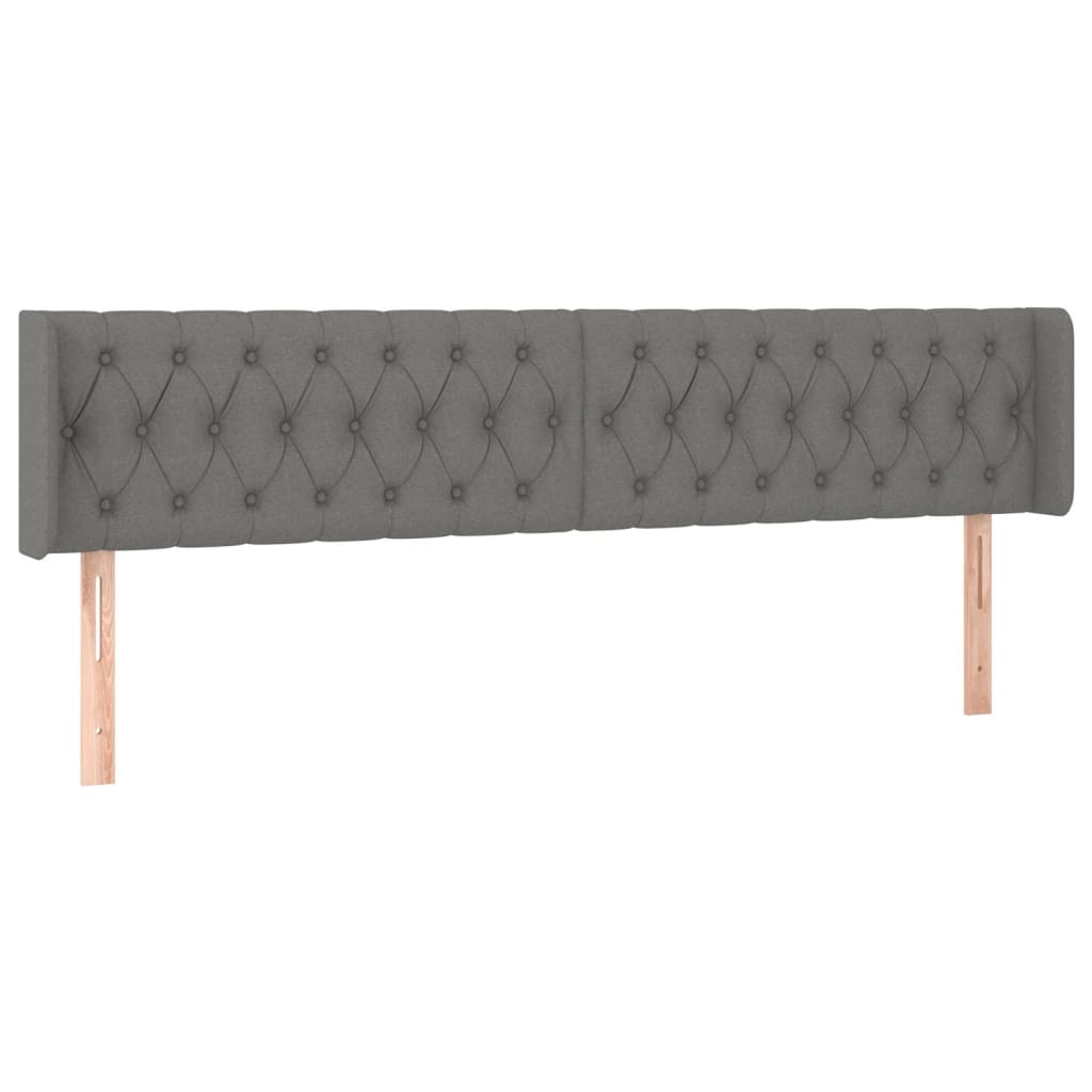 LED uzglavlje tamnosivo 203x16x78/88 cm od tkanine