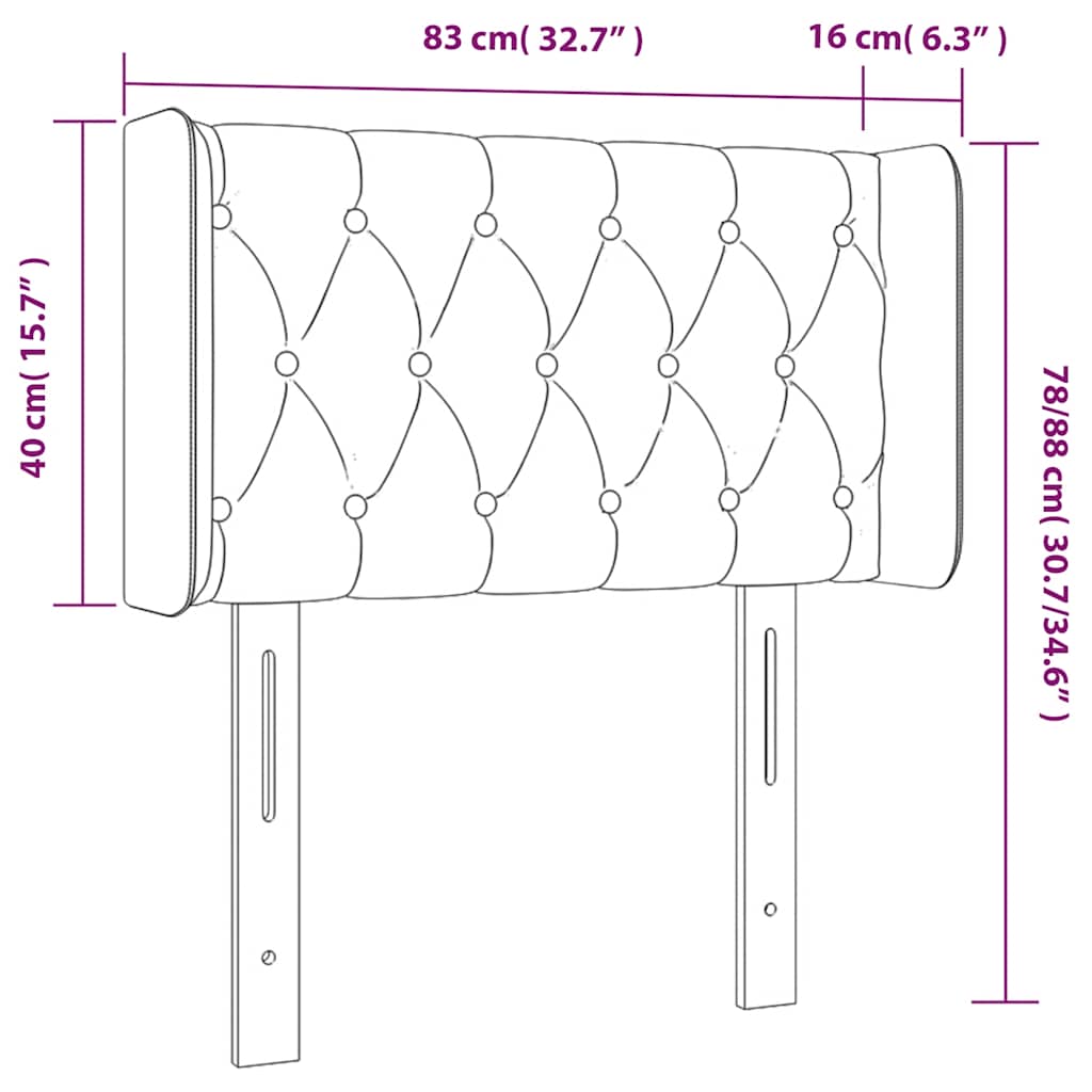 LED uzglavlje tamnozeleno 83x16x78/88 cm baršunasto