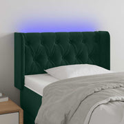 LED uzglavlje tamnozeleno 83x16x78/88 cm baršunasto