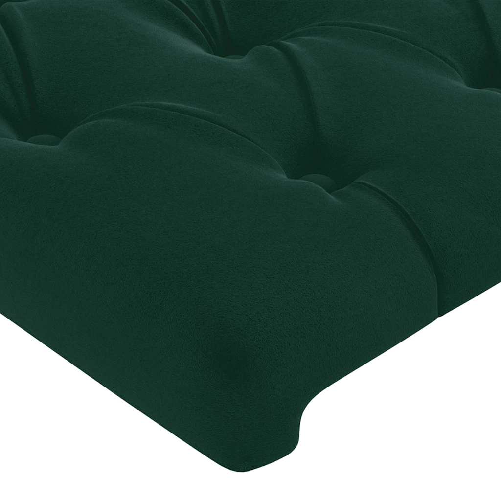 LED uzglavlje tamnozeleno 93x16x78/88 cm baršunasto