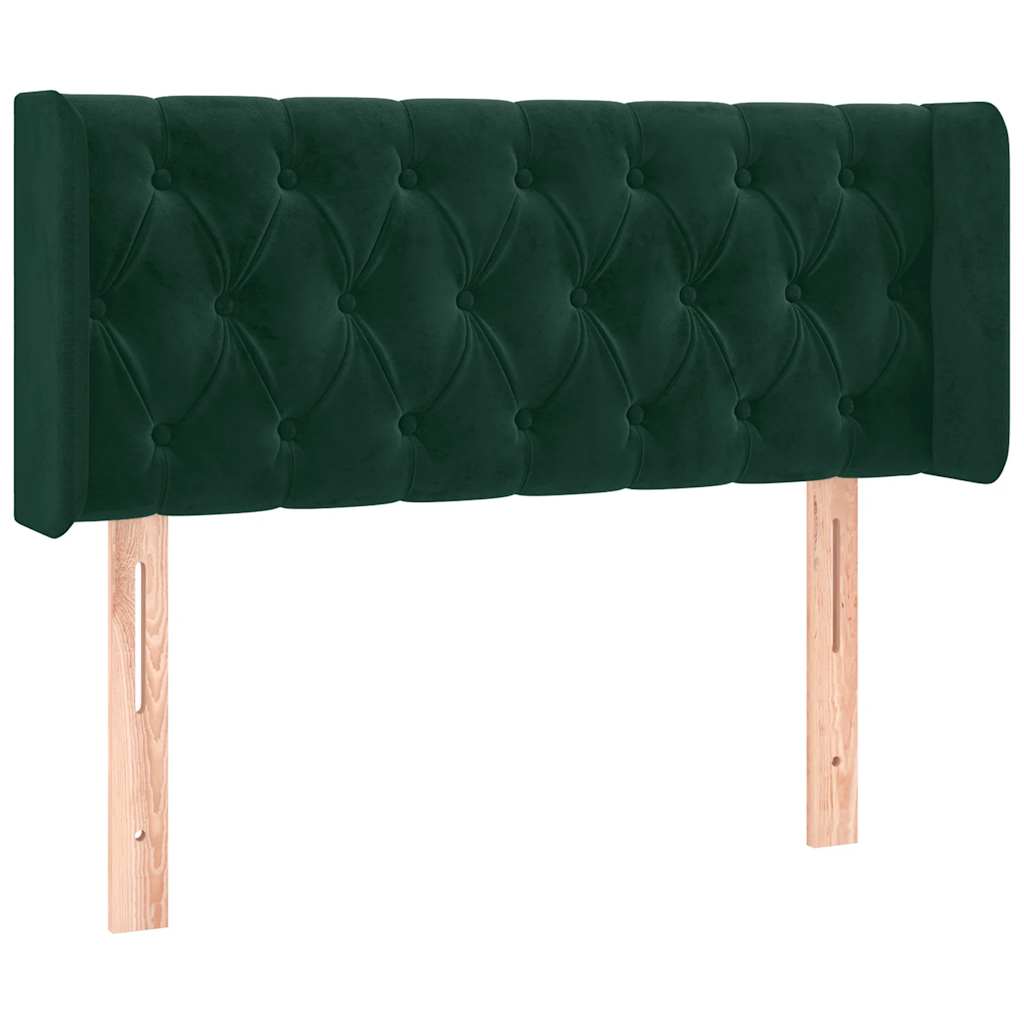 LED uzglavlje tamnozeleno 103x16x78/88 cm baršunasto