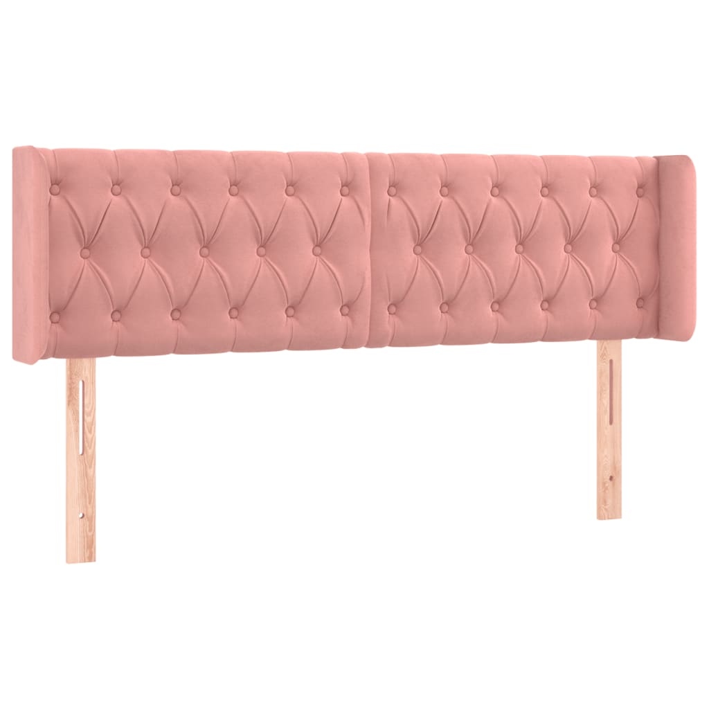 LED uzglavlje ružičasto 147x16x78/88 cm baršunasto