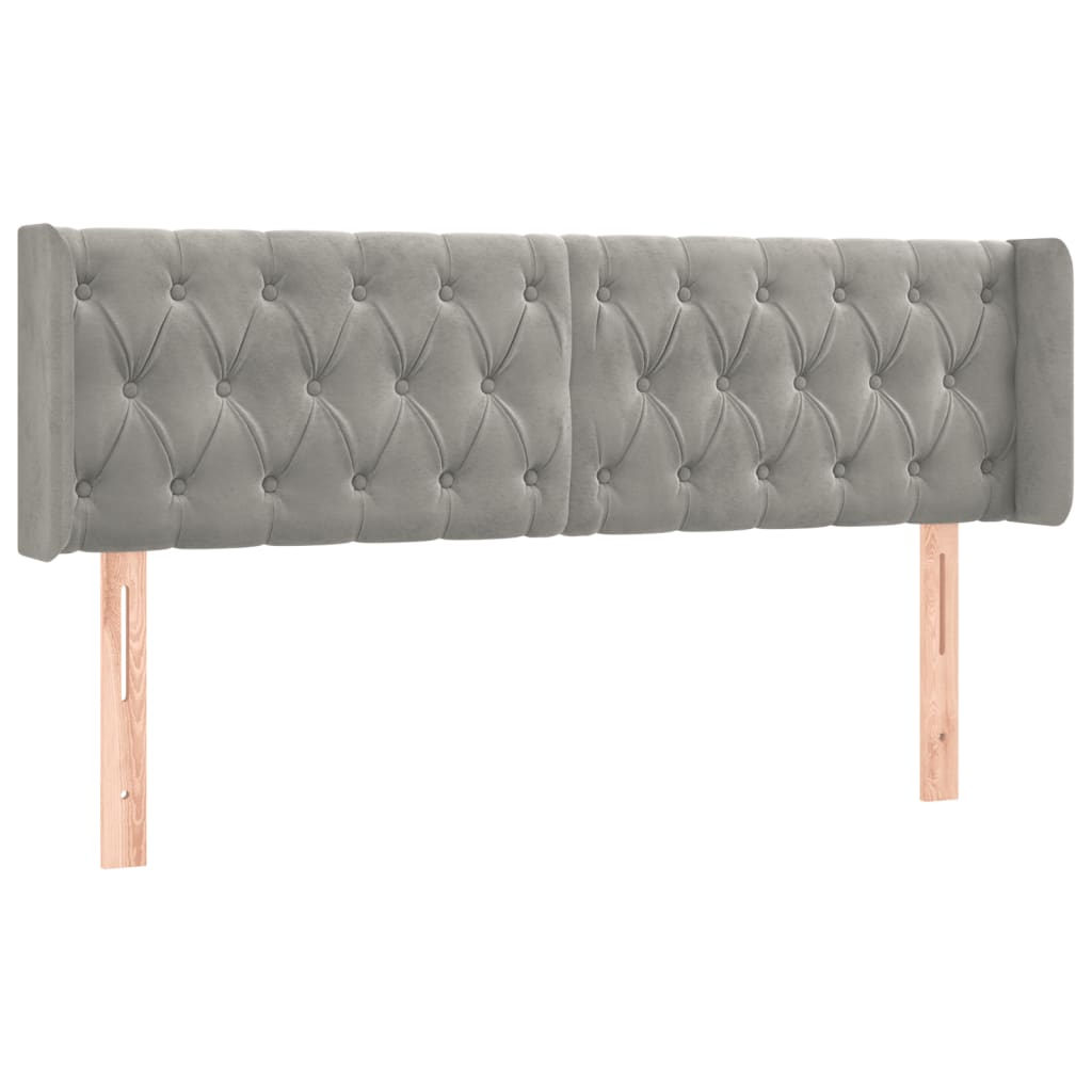 LED uzglavlje svjetlosivo 163x16x78/88 cm baršunasto