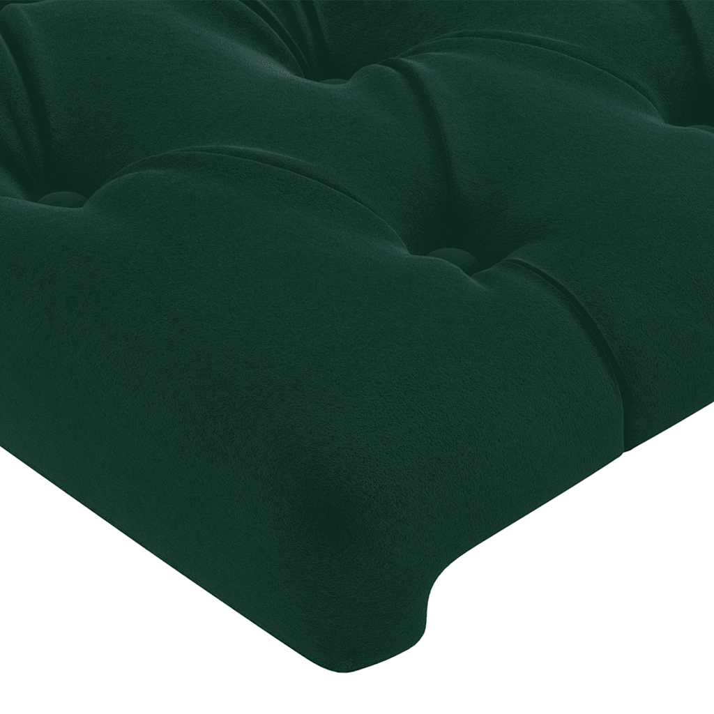LED uzglavlje tamnozeleno 163x16x78/88 cm baršunasto