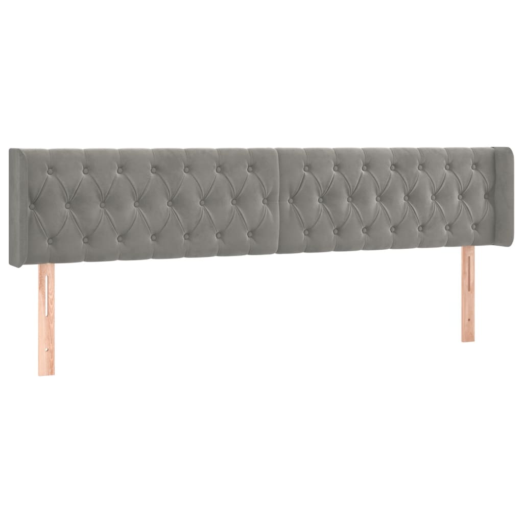 LED uzglavlje svjetlosivo 183x16x78/88 cm baršunasto
