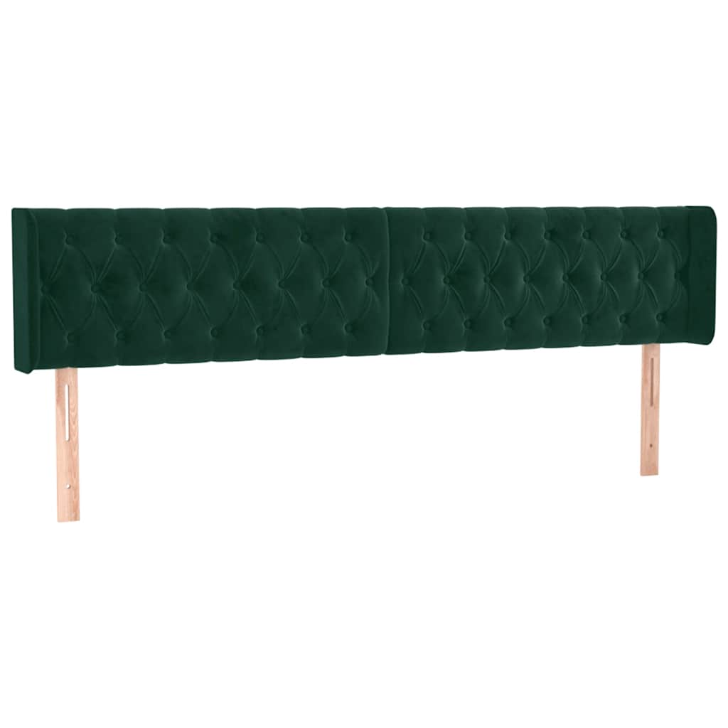 LED uzglavlje tamnozeleno 183x16x78/88 cm baršunasto