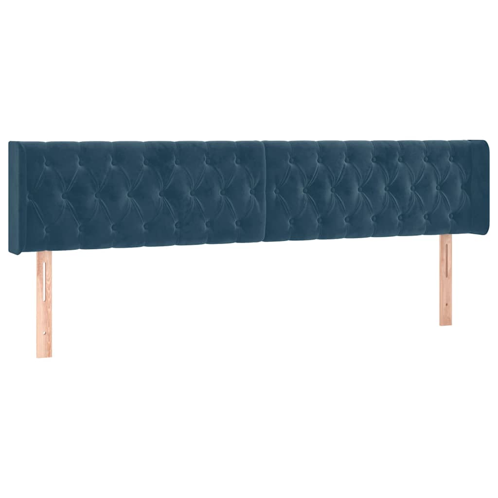 LED uzglavlje tamnoplavo 183x16x78/88 cm baršunasto