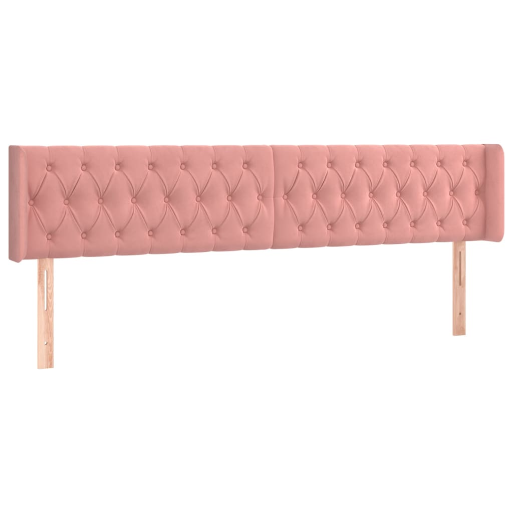 LED uzglavlje ružičasto 183x16x78/88 cm baršunasto