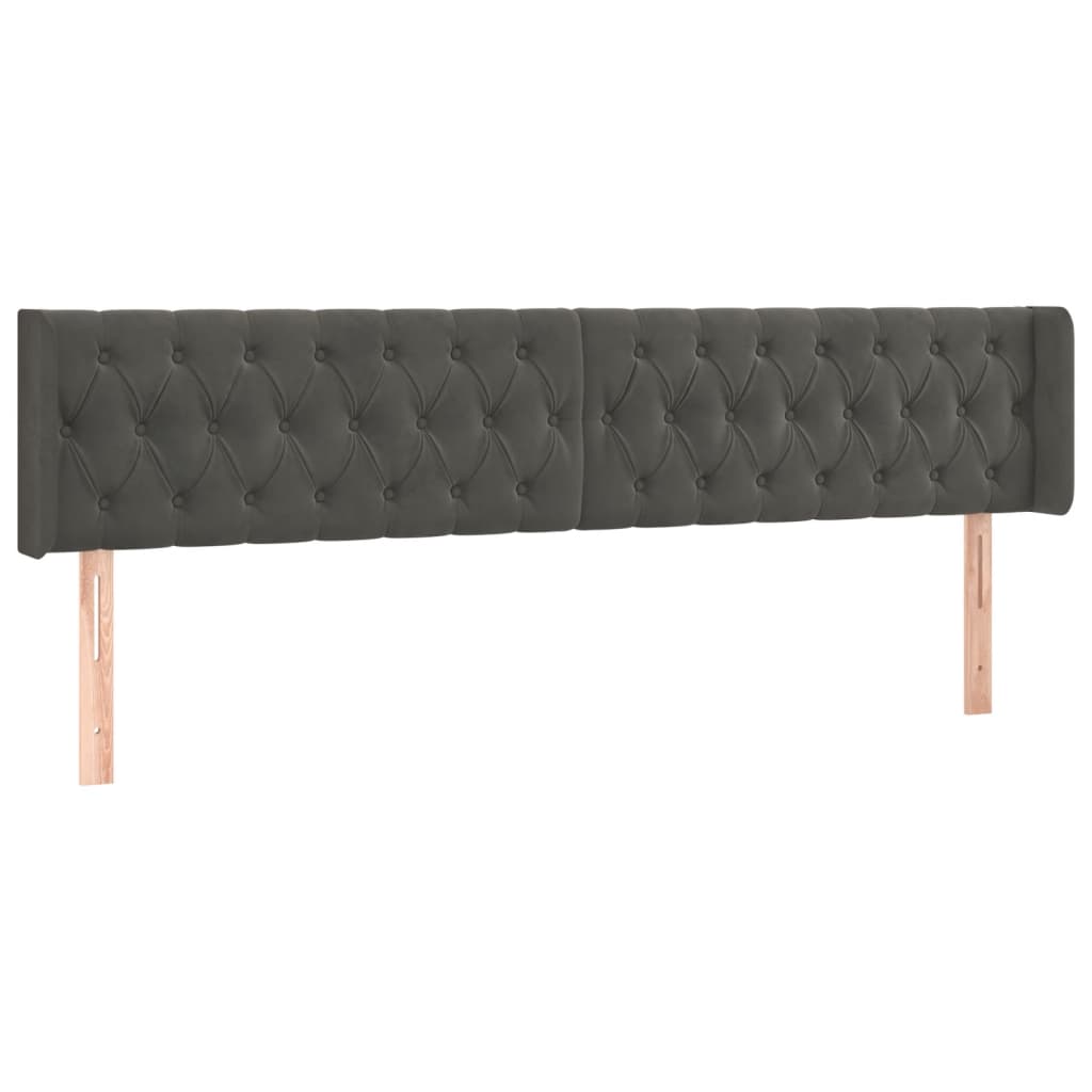 LED uzglavlje tamnosivo 203x16x78/88 cm baršunasto