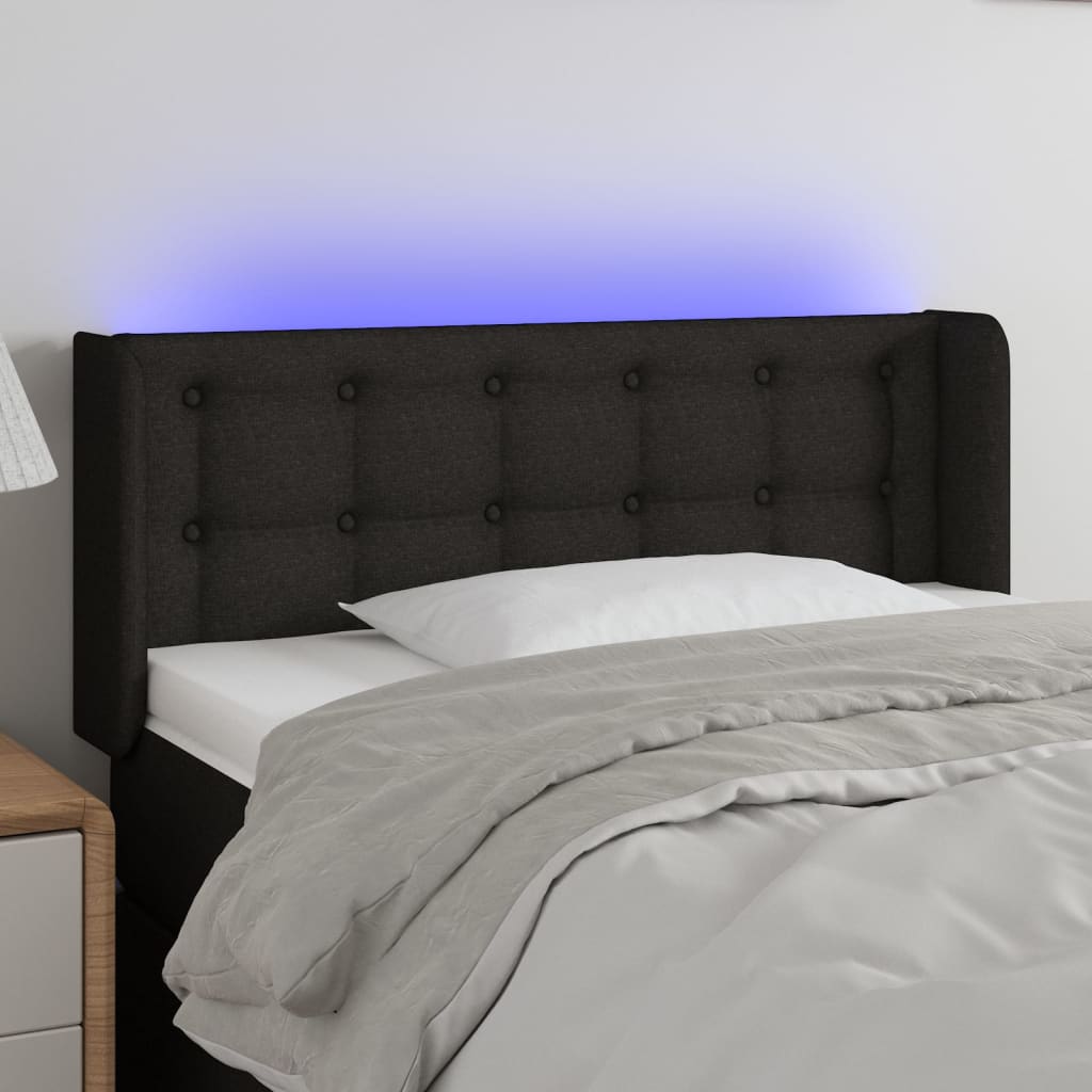 LED uzglavlje crno 83x16x78/88 cm od tkanine