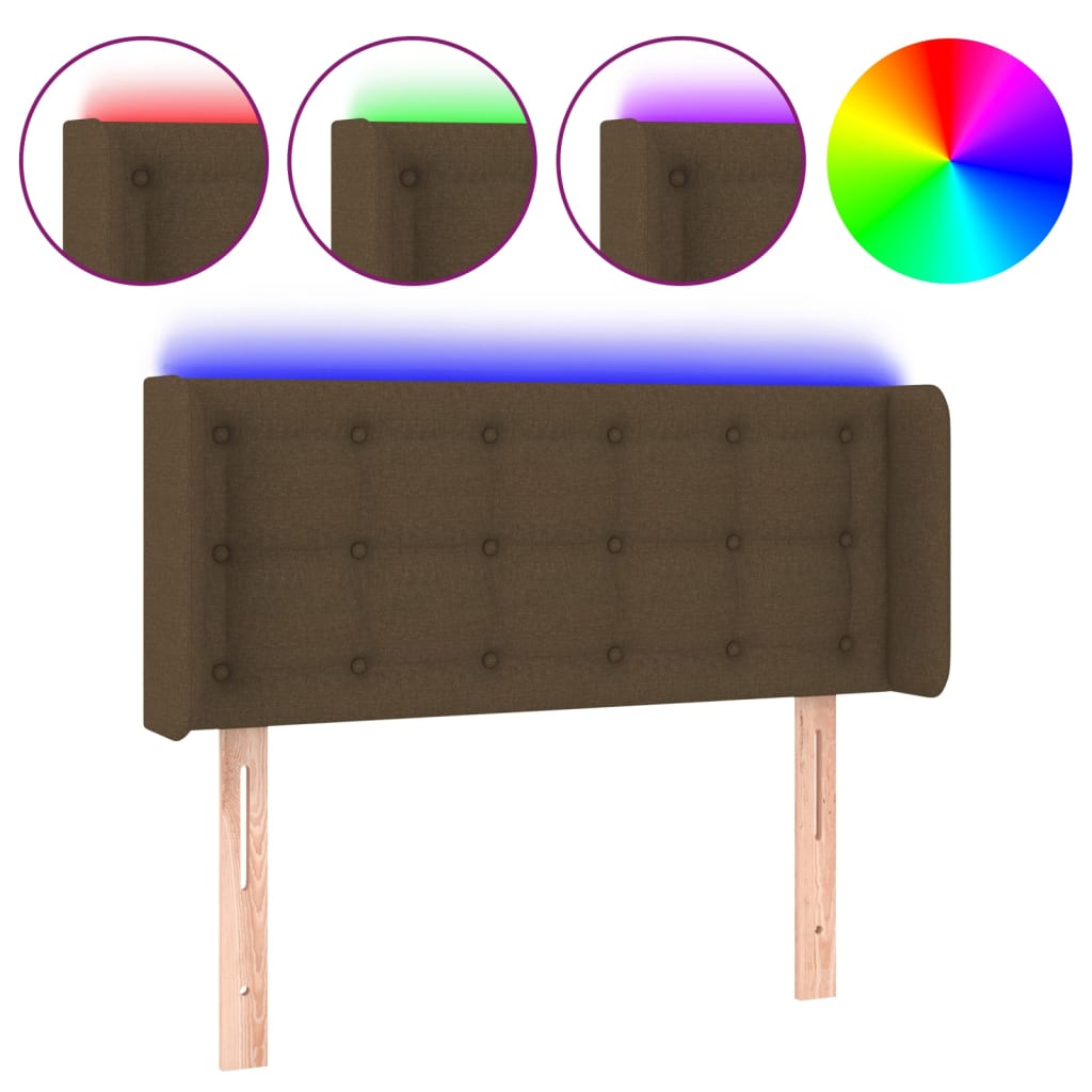 LED uzglavlje tamnosmeđe 83x16x78/88 cm od tkanine