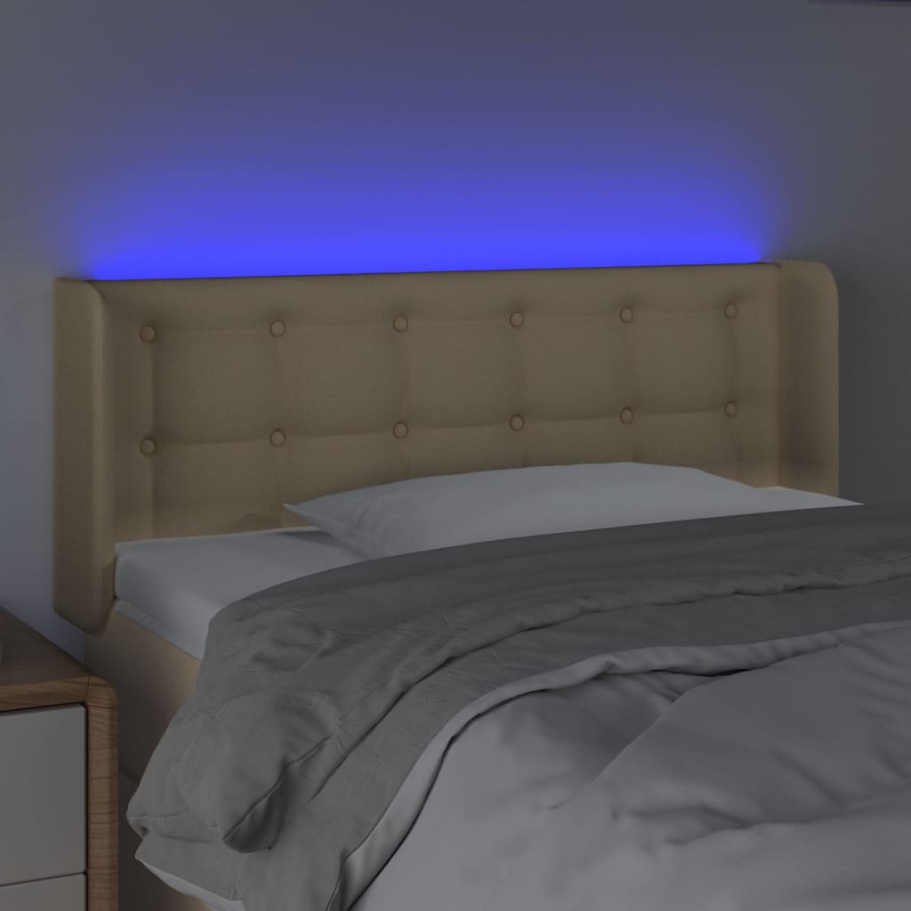 LED uzglavlje krem 83x16x78/88 cm od tkanine