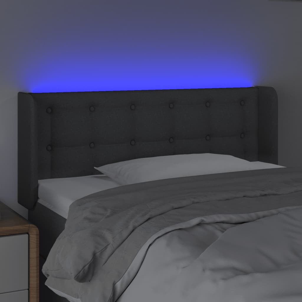 LED uzglavlje tamnosiv 93x16x78/88 cm od tkanine