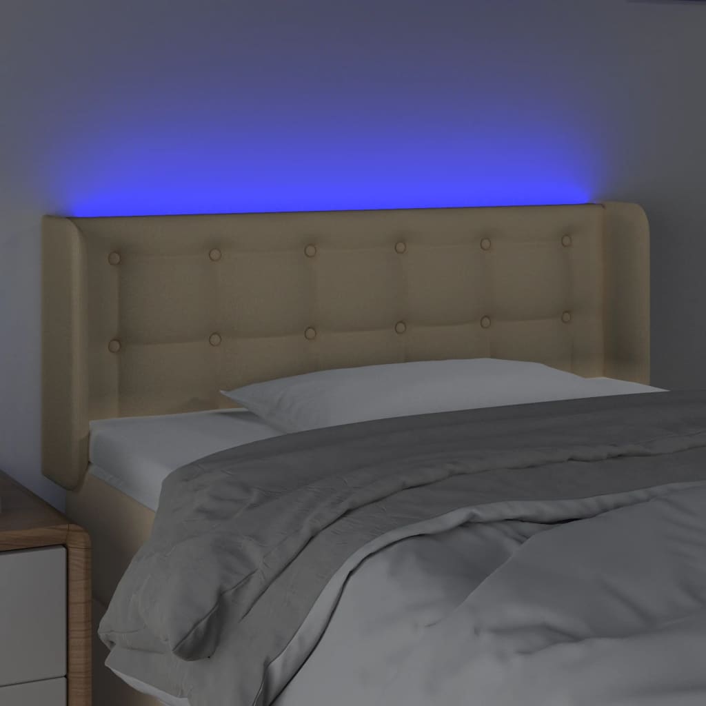 LED uzglavlje krem 93x16x78/88 cm od tkanine