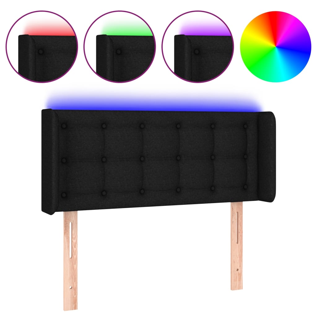 LED uzglavlje crno 103x16x78/88 cm od tkanine