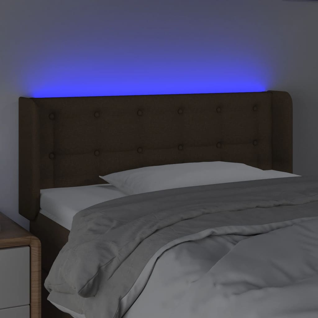 LED Uzglavlje tamnosmeđe 103x16x78/88 cm od tkanine