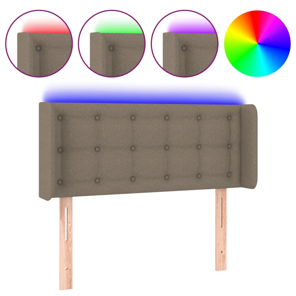LED uzglavlje smeđesivo 103x16x78/88 cm od tkanine