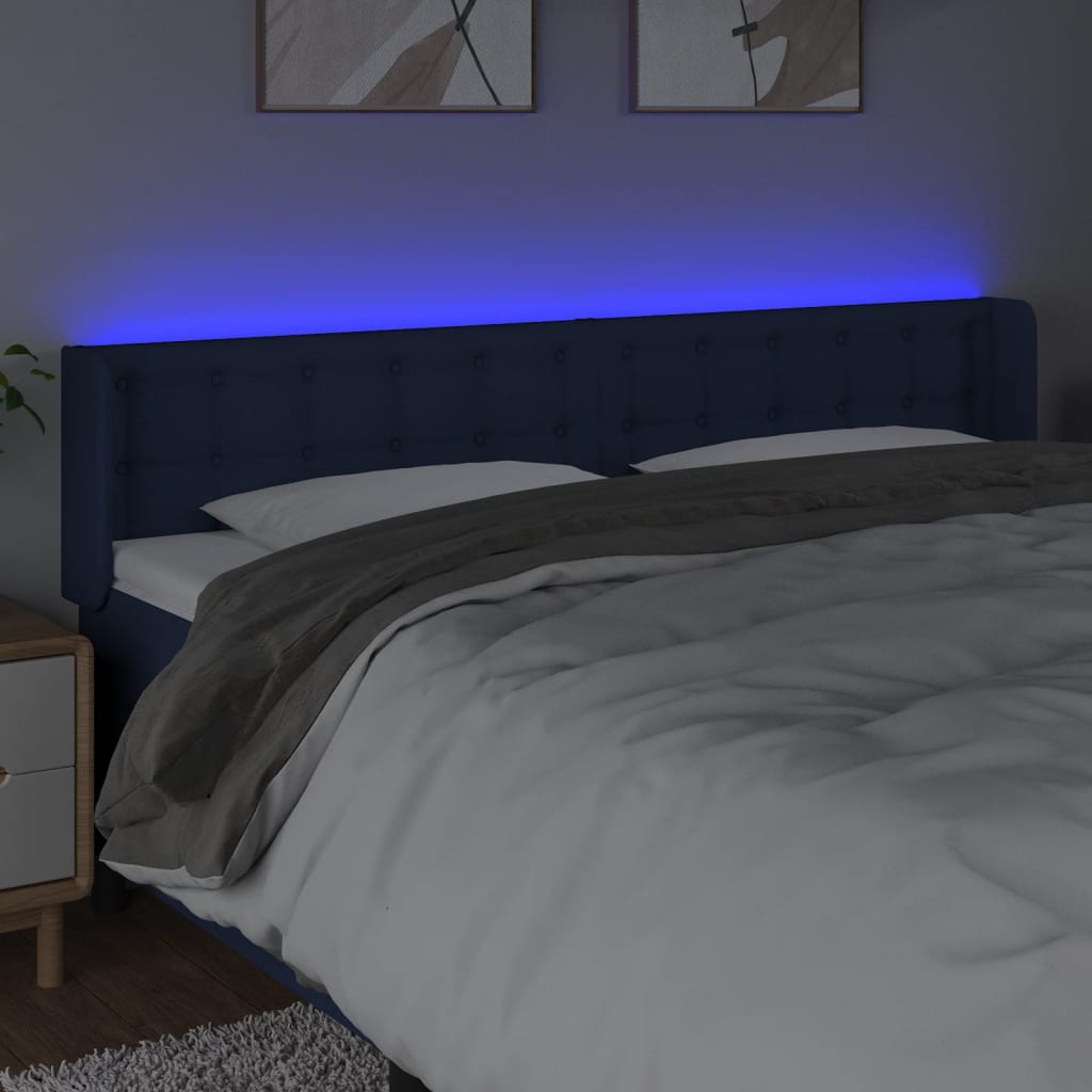 LED uzglavlje plavo 163x16x78/88 cm od tkanine