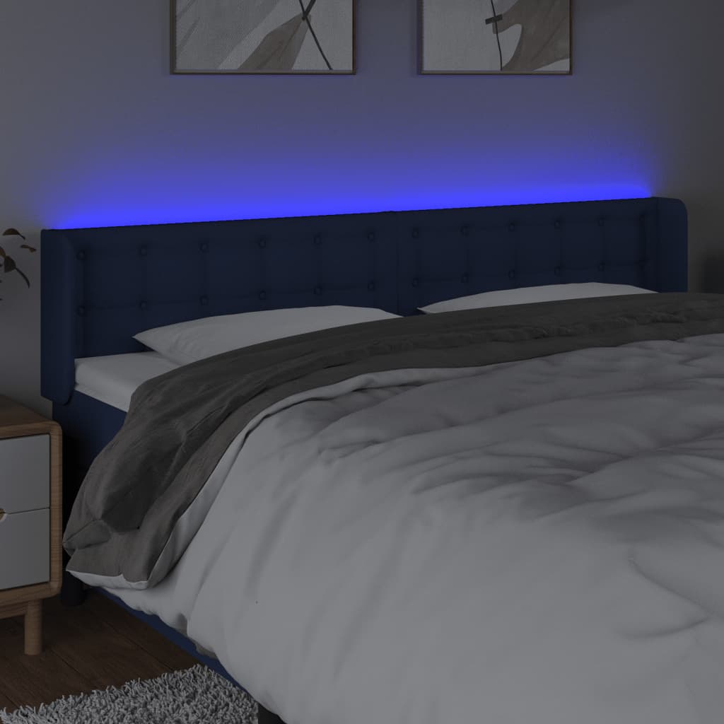 LED uzglavlje plavo 183x16x78/88 cm od tkanine
