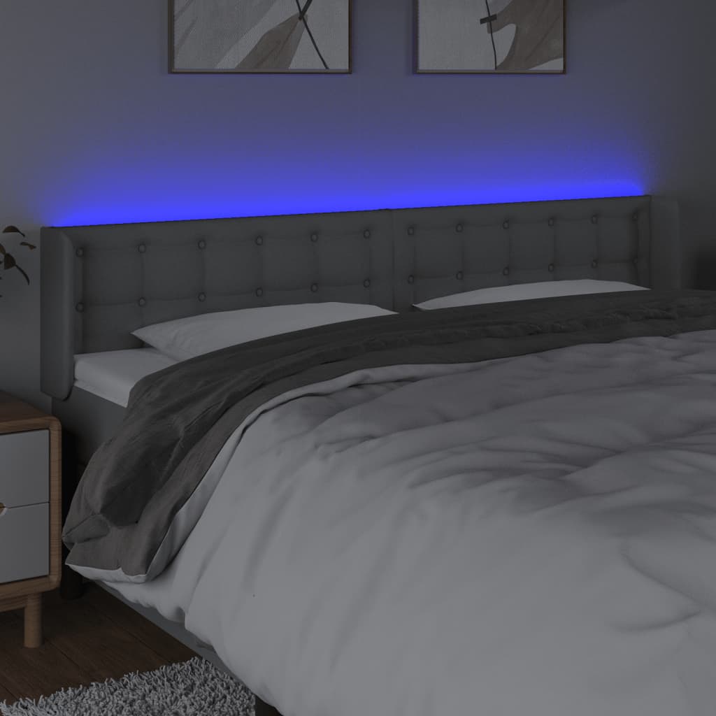 LED uzglavlje svjetlosivo 203x16x78/88 cm od tkanine