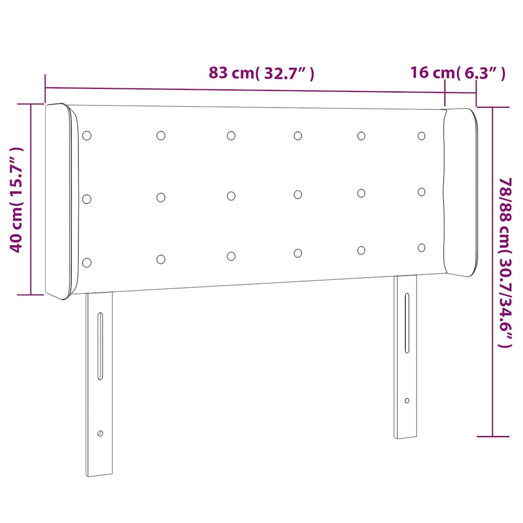 LED uzglavlje tamnozeleno 83x16x78/88 cm baršunasto