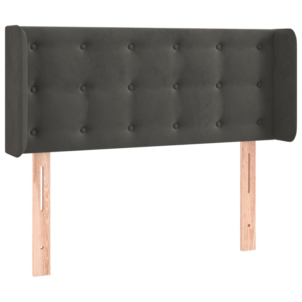 LED uzglavlje tamnosiv 93x16x78/88 cm baršunasto