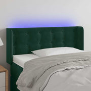 LED uzglavlje tamnozeleno 93x16x78/88 cm baršunasto