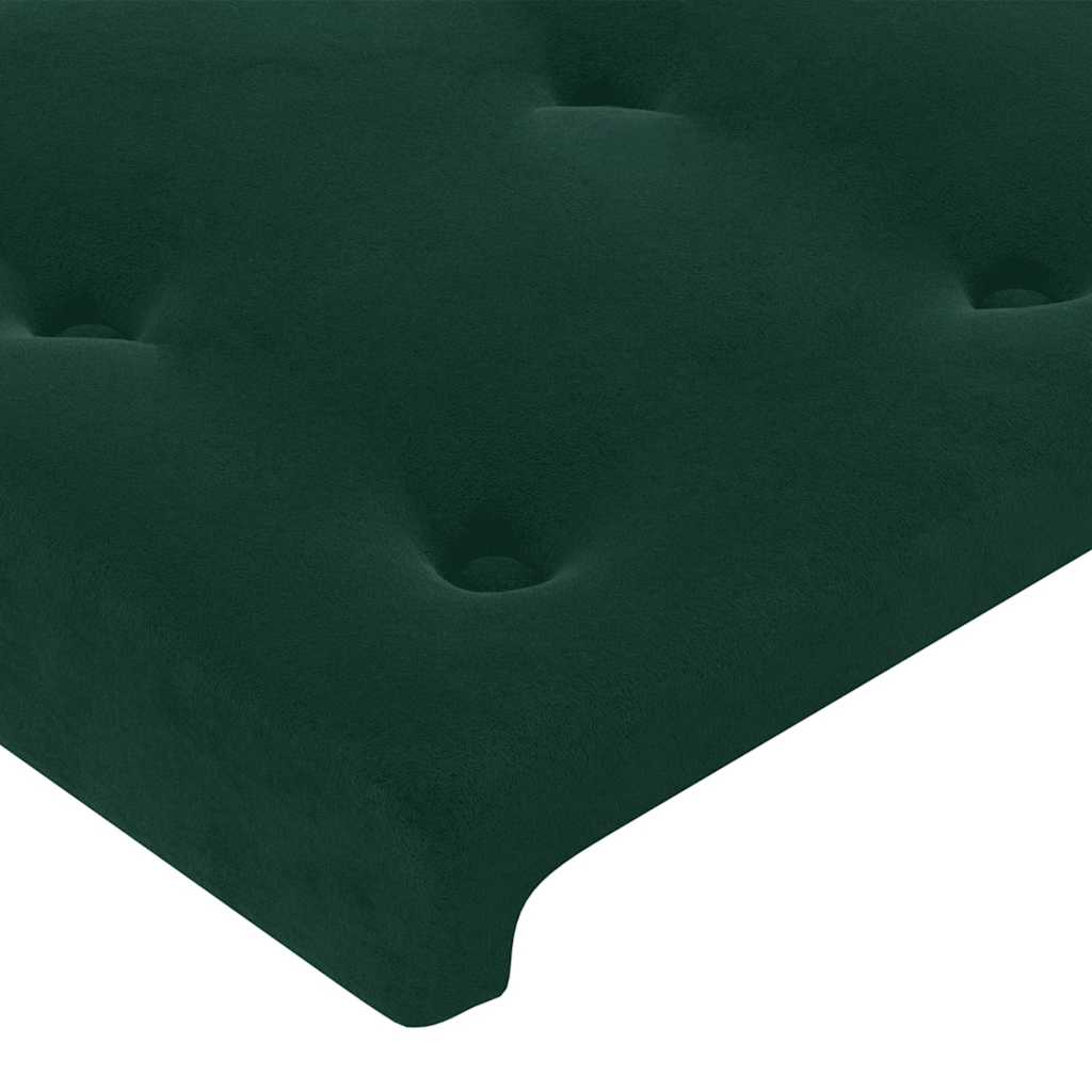 LED uzglavlje tamnozeleno 147x16x78/88 cm baršunasto