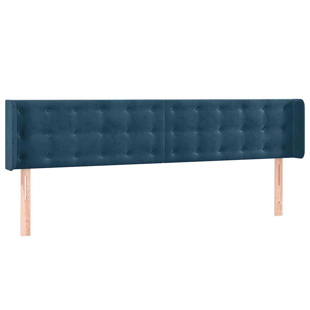 LED uzglavlje tamnoplavo 163x16x78/88 cm baršunasto