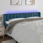 LED uzglavlje tamnoplavo 163x16x78/88 cm baršunasto