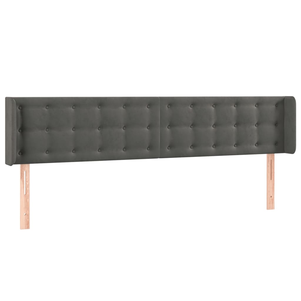 LED uzglavlje tamnosivo 183x16x78/88 cm baršunasto