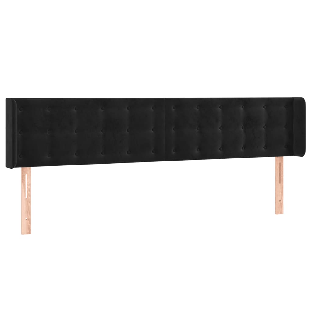 LED uzglavlje crno 183x16x78/88 cm baršunasto