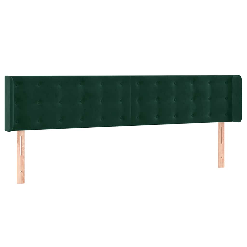 LED uzglavlje tamnozeleno 183x16x78/88 cm baršunasto