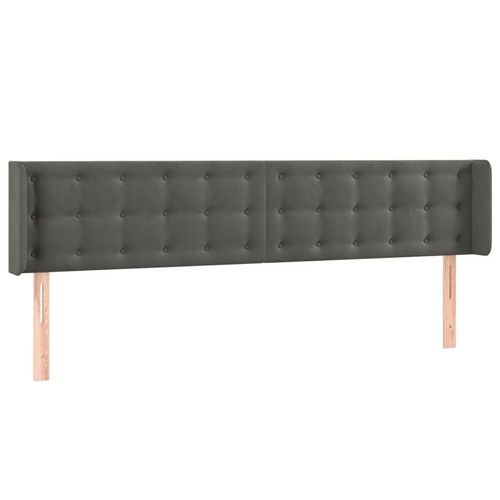 LED uzglavlje tamnosivo 203x16x78/88 cm baršunasto