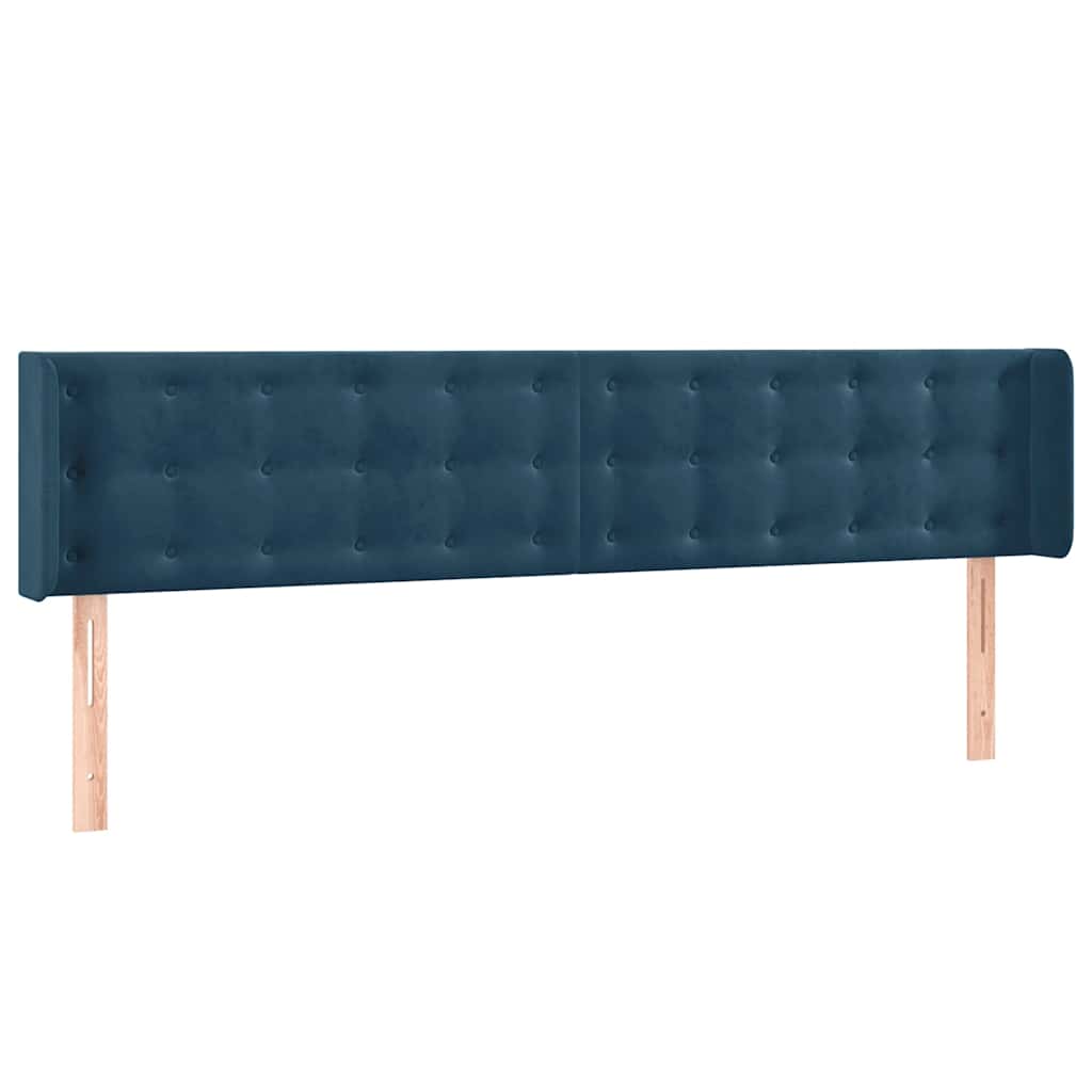LED uzglavlje tamnoplavo 203x16x78/88 cm baršunasto