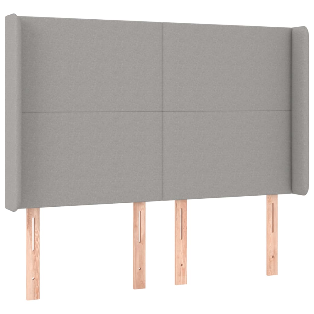 LED uzglavlje svjetlosivo 147 x 16 x 118/128 cm od tkanine