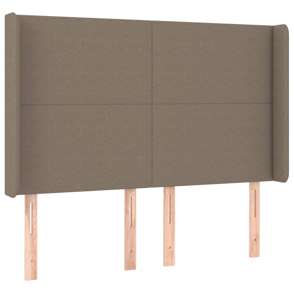 LED uzglavlje smeđesivo 147 x 16 x 118/128 cm od tkanine
