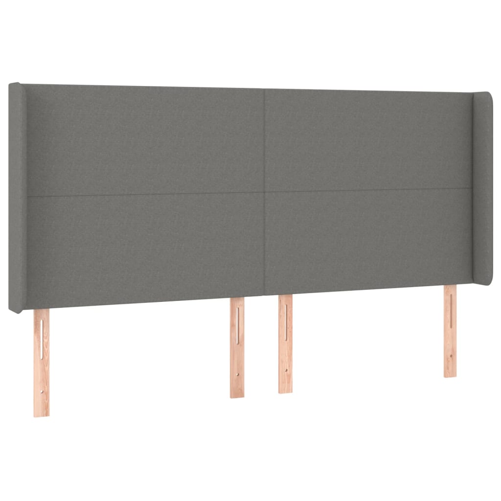 LED uzglavlje tamnosivo 163 x 16 x 118/128 cm od tkanine