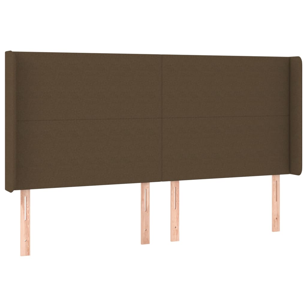 LED uzglavlje tamnosmeđe 203x16x118/128 cm od tkanine