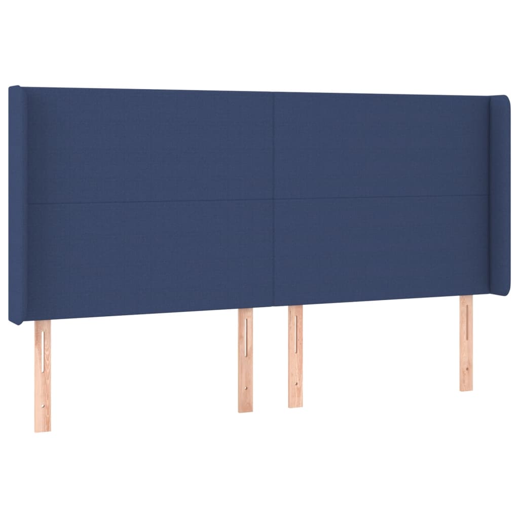 LED uzglavlje plavo 203 x 16 x 118/128 cm od tkanine