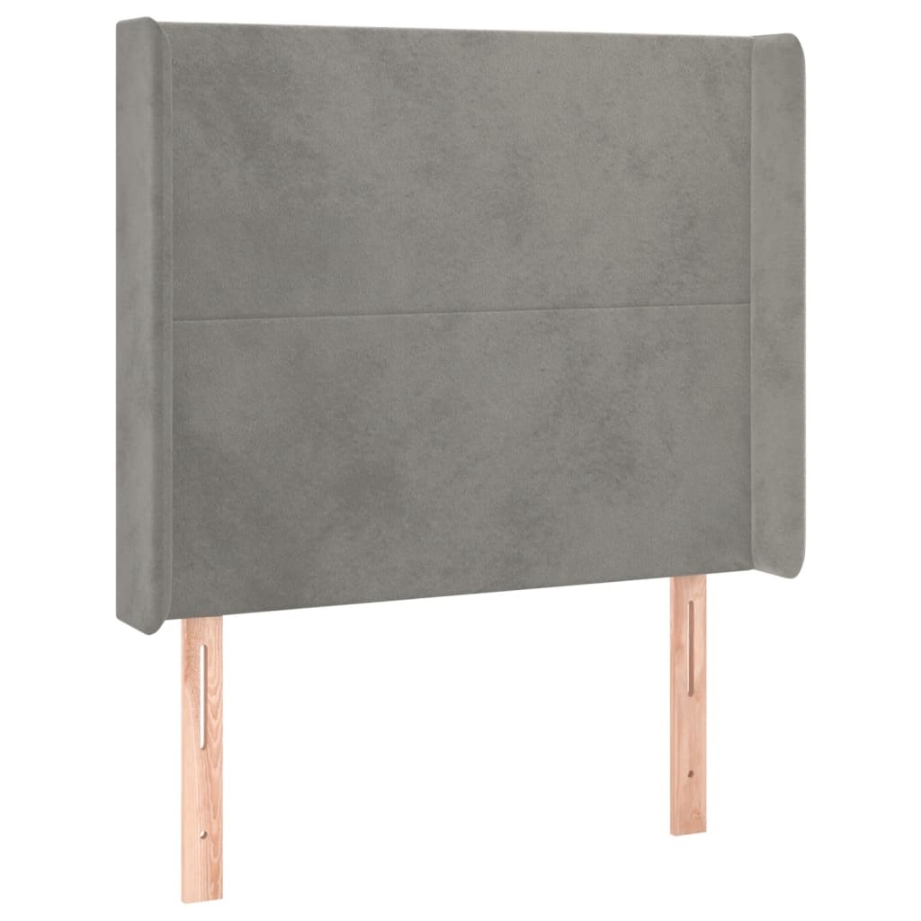 LED uzglavlje svjetlosivo 83 x 16 x 118/128 cm baršunasto